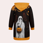 Hoodie-jurk met Halloween-print - Women Winter Dress - Jurkjes.co