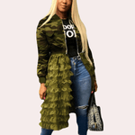 Jasjurk met Camouflage en Ruches - Dresses - Jurkjes.co