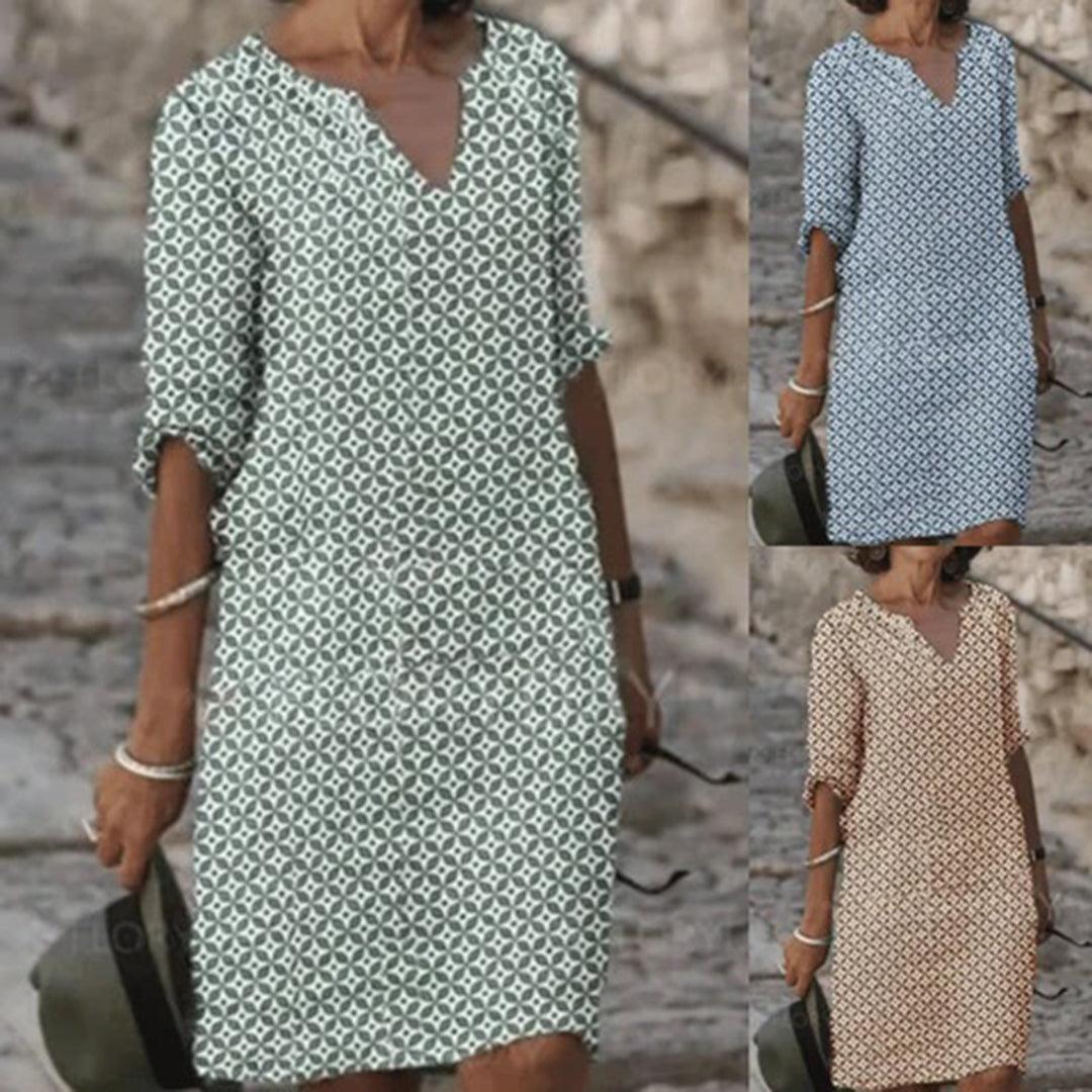Jurk met Geometrisch Patroon - Dresses - Jurkjes.co