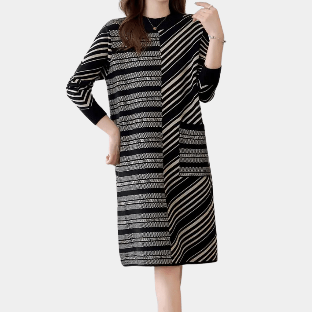 Jurk met Gestreept Patroon - Dresses - Jurkjes.co