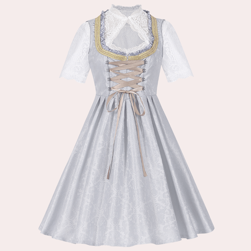 Jurk met Jacquard en Vetersluiting - CB - Dresses - Jurkjes.co