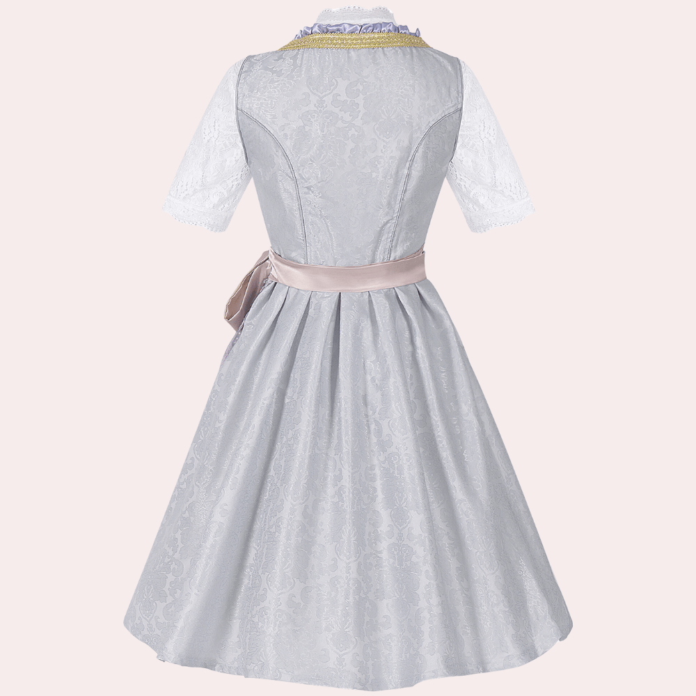 Jurk met Jacquard en Vetersluiting - CB - Dresses - Jurkjes.co