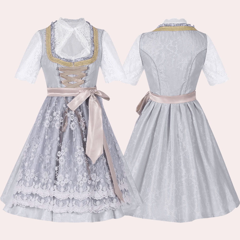 Jurk met Jacquard en Vetersluiting - CB - Dresses - Jurkjes.co