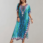 Kaftan Jurk met Geometrisch Patroon - Women Summer Dress - Jurkjes.co