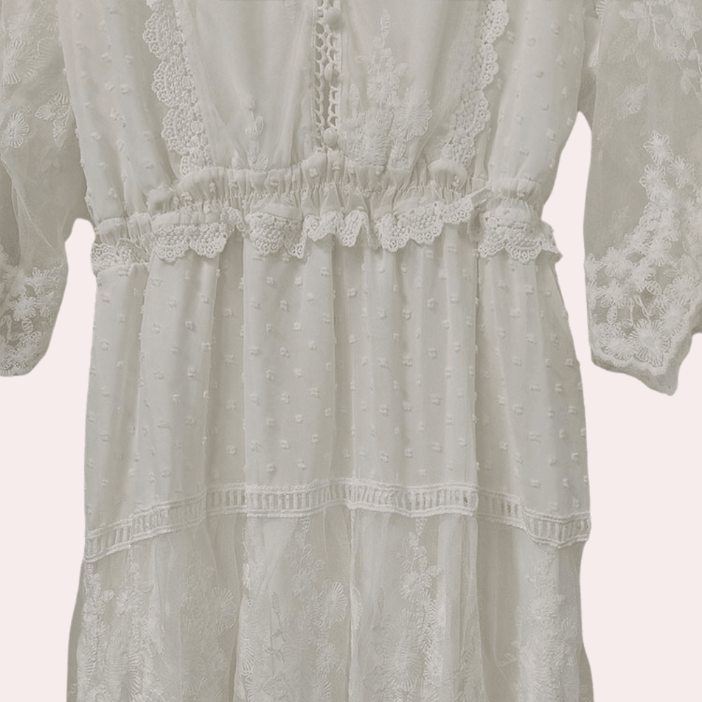 Kanten Jurk met Delicaat Kantwerk - CB - Dresses - Jurkjes.co