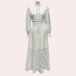 Kanten Jurk met Geometrisch Ontwerp - CB - Dresses - Jurkjes.co