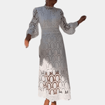 Kanten Jurk met Geometrisch Ontwerp - CB - Dresses - Jurkjes.co