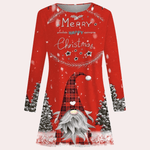 Klassieke Jurk met Kerstprint - Dresses - Jurkjes.co