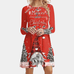 Klassieke Jurk met Kerstprint - Dresses - Jurkjes.co
