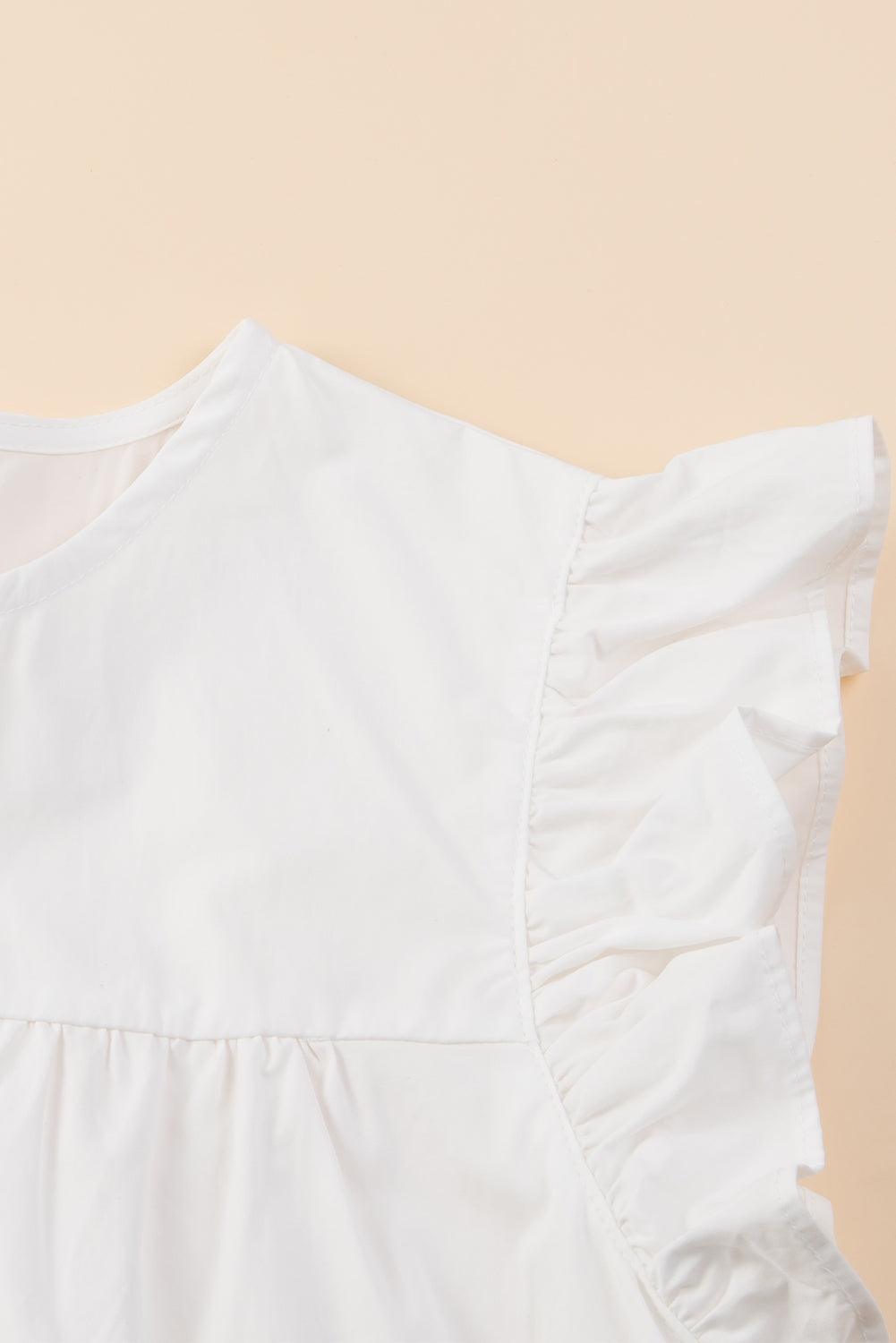 Kleurblok Volant Jurk met Kapmouwtjes - Mini Dresses - Jurkjes.co