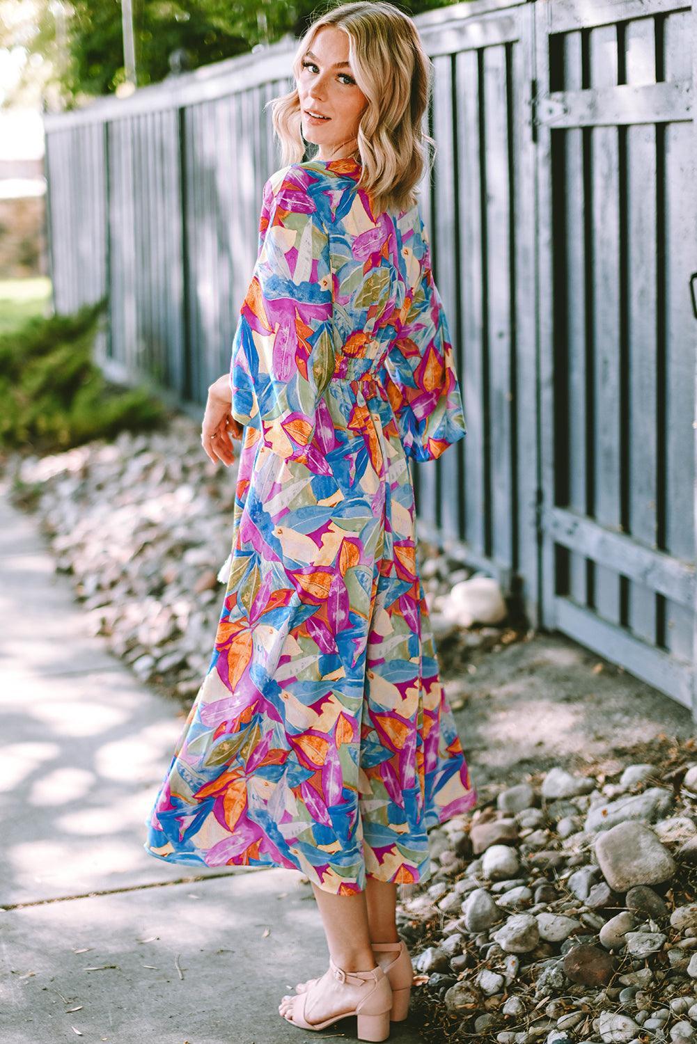Kleurrijke Maxi-Jurk met Hoge Taille - Maxi Dresses - Jurkjes.co