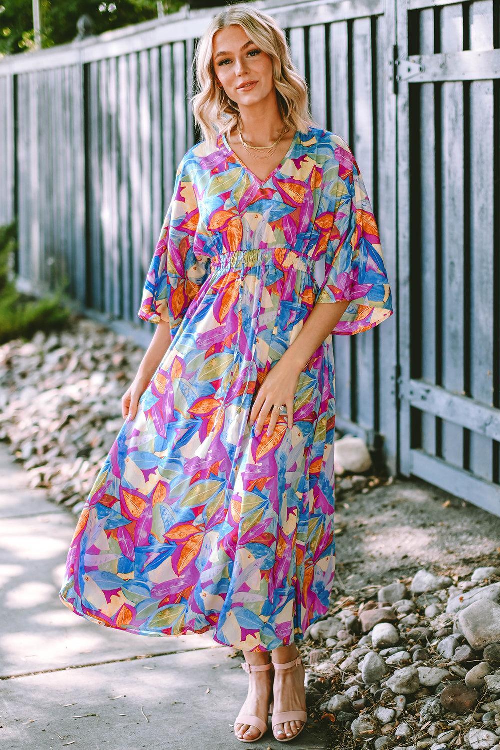 Kleurrijke Maxi-Jurk met Hoge Taille - Maxi Dresses - Jurkjes.co
