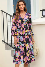 Kleurrijke Maxi-Jurk met Lange Mouw - Maxi Dresses - Jurkjes.co