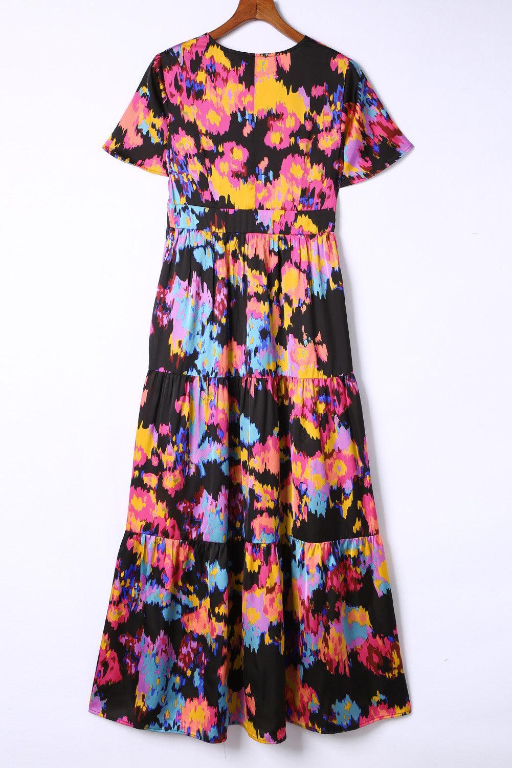 Kleurrijke Maxi Jurk met Volant - Floral Dresses - Jurkjes.co