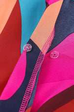 Kleurrijke Mini-Jurk met Riem en Pofmouwen - Mini Dresses - Jurkjes.co