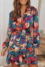 Kleurrijke Mini-Jurk met Ruches - Mini Dresses - Jurkjes.co