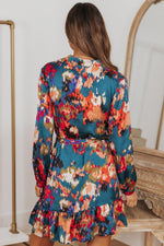 Kleurrijke Mini-Jurk met Ruches - Mini Dresses - Jurkjes.co