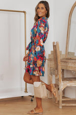 Kleurrijke Mini-Jurk met Ruches - Mini Dresses - Jurkjes.co