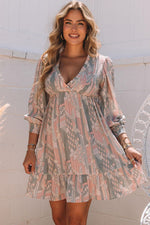 Kleurrijke Ruche Mini-Jurk - Mini Dresses - Jurkjes.co