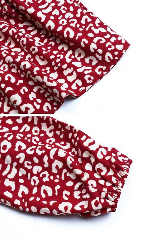 Knie-lange Jurk met V-hals en Luipaardprint - Midi Dresses - Jurkjes.co