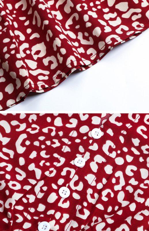 Knie-lange Jurk met V-hals en Luipaardprint - Midi Dresses - Jurkjes.co