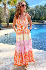 Knotted Straps Pantherprint Jurk - Maxi Dresses - Jurkjes.co