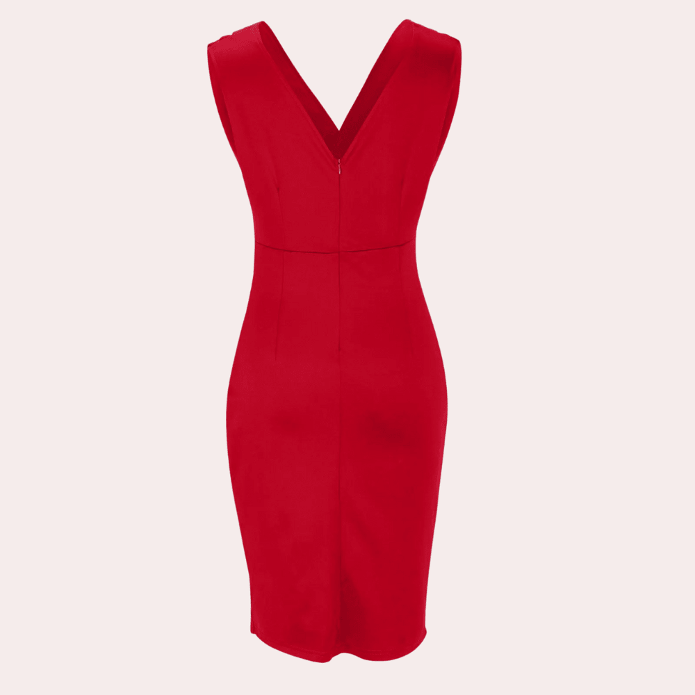 Kokerjurk met Gedrapeerde Stof - CB - Dresses - Jurkjes.co