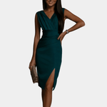 Kokerjurk met Gedrapeerde Stof - CB - Dresses - Jurkjes.co