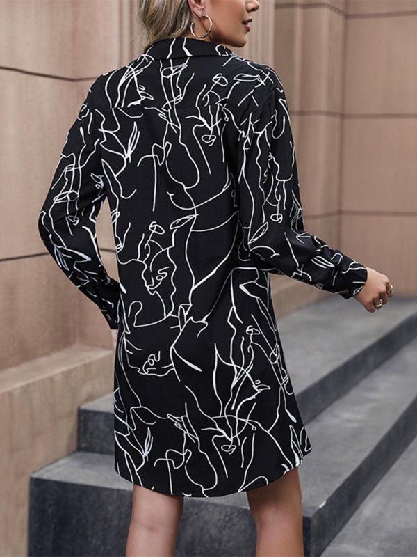 Korte Jurk met Abstract Patroon - Maxi Dresses - Jurkjes.co