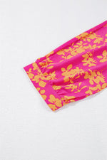 Korte Jurk met Bloemenprint en Drawstring - Floral Dresses - Jurkjes.co