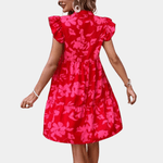 Korte Jurk met Bloemenprint en Ruches - Women Summer Dress - Jurkjes.co