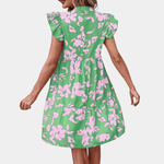 Korte Jurk met Bloemenprint en Ruches - Women Summer Dress - Jurkjes.co