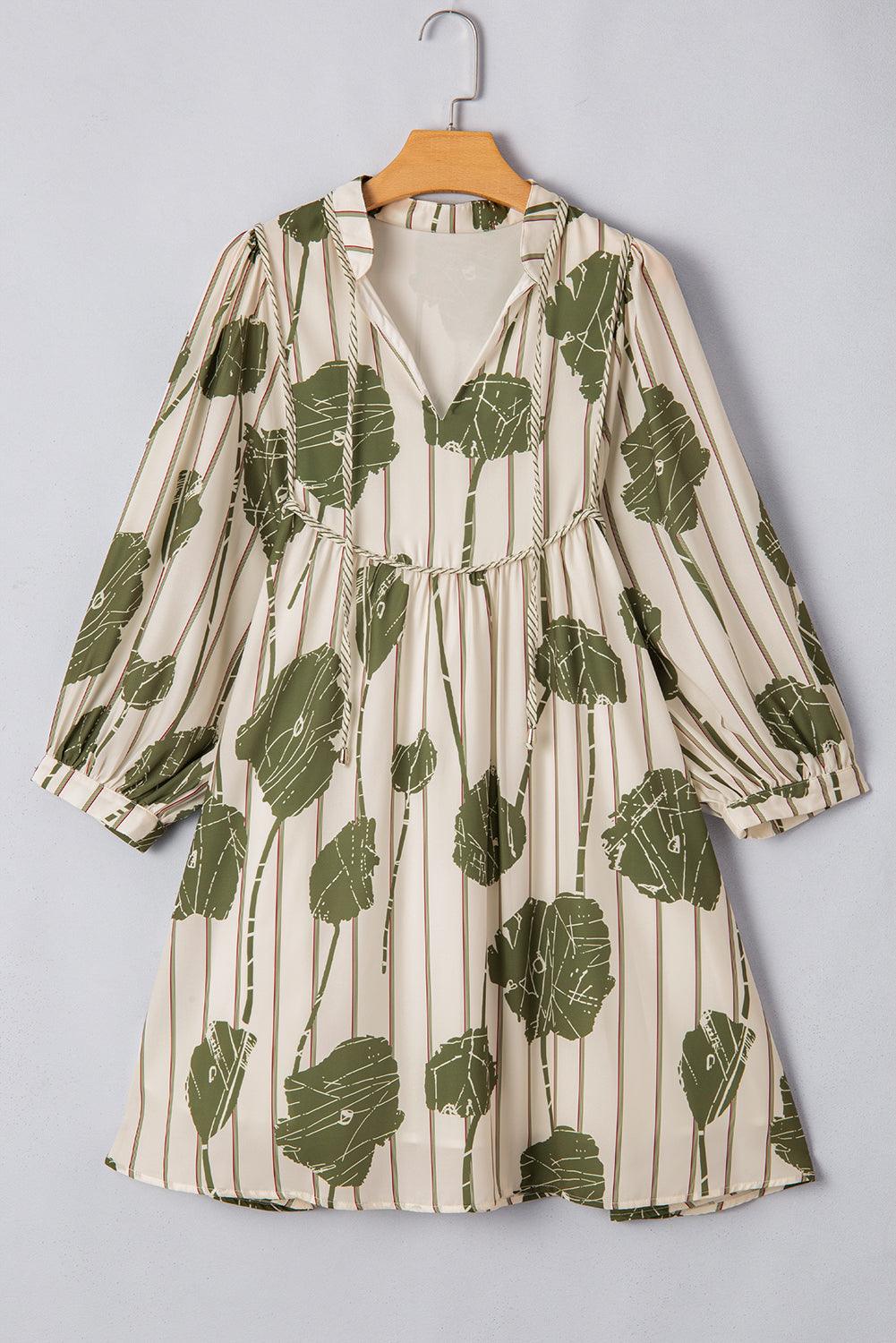 Korte Jurk met Bloemenprint en Splitnek - Floral Dresses - Jurkjes.co