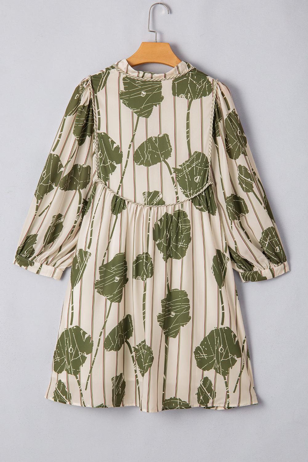 Korte Jurk met Bloemenprint en Splitnek - Floral Dresses - Jurkjes.co