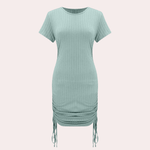 Korte Jurk met Effen Patroon - CB - Dresses - Jurkjes.co