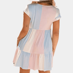 Korte Jurk met Gestreept Patroon - Dresses - Jurkjes.co