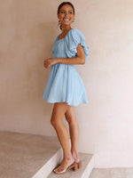 Korte Jurk met Off-Shoulder en Pofmouwen - Mini Dresses - Jurkjes.co