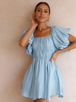 Korte Jurk met Off-Shoulder en Pofmouwen - Mini Dresses - Jurkjes.co