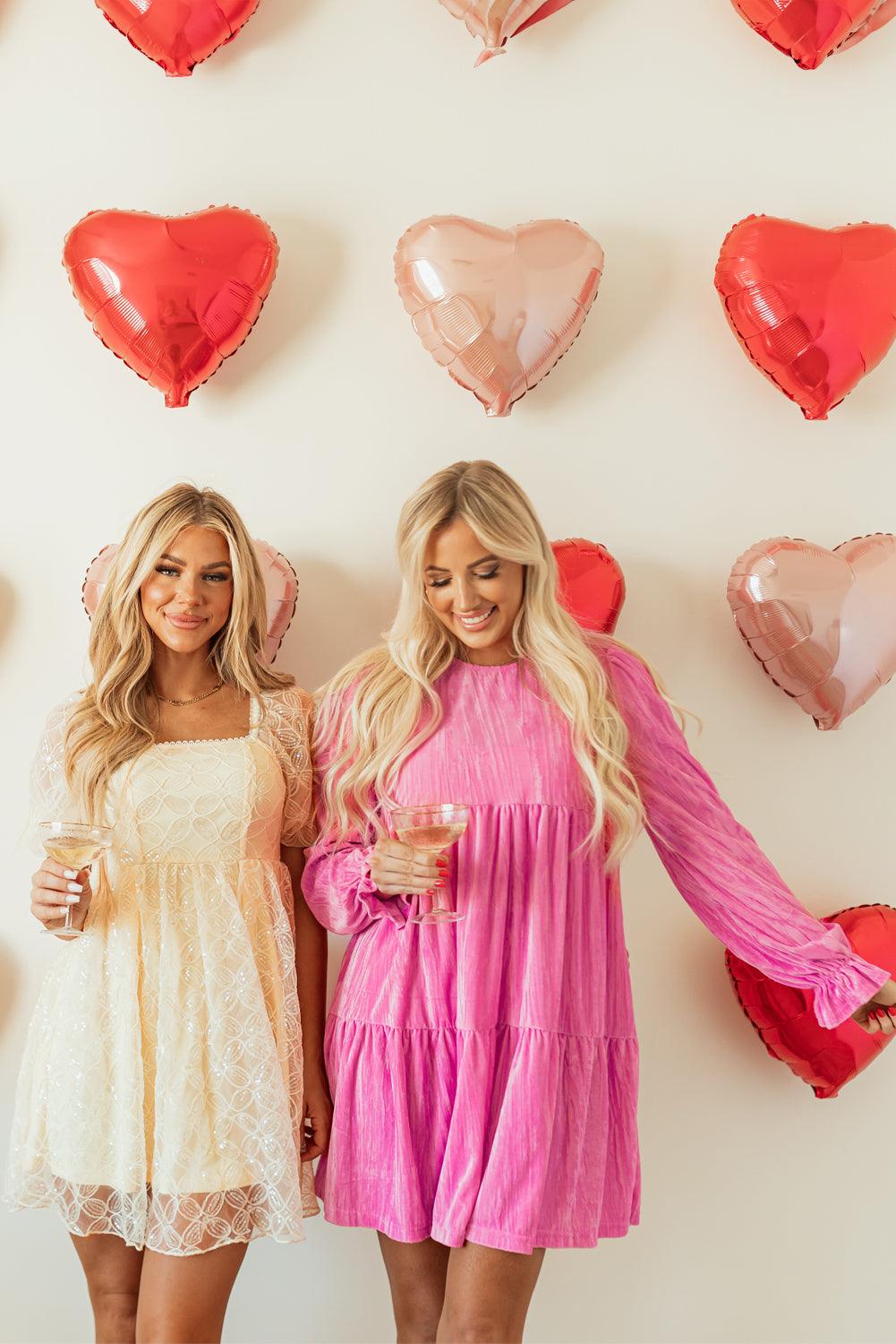 Korte Jurk met Pailletten en Kant - Mini Dresses - Jurkjes.co