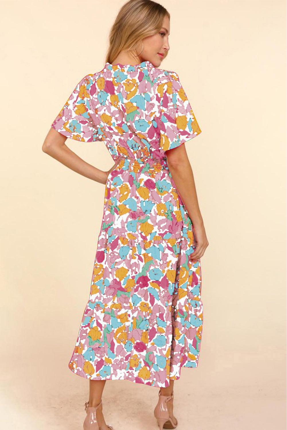 Korte Mouw Smock Taille Maxi Jurk - Maxi Dresses - Jurkjes.co