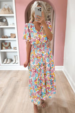 Korte Mouw Smock Taille Maxi Jurk - Maxi Dresses - Jurkjes.co