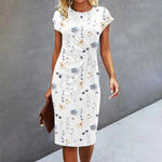 Korte Mouwen Jurk met Bloemenprint - Women Summer Dress - Jurkjes.co