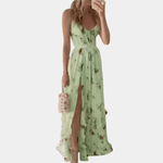 Lange Jurk met Bloemenprint en Ruches - Women Summer Dress - Jurkjes.co