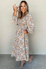 Lange Jurk met Bloemenprint en Smock Taille - Maxi Dresses - Jurkjes.co