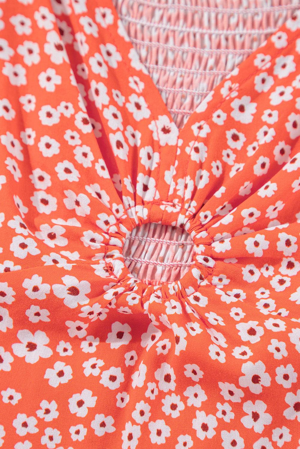Lange Jurk met Bloemenprint en V-hals - Floral Dresses - Jurkjes.co