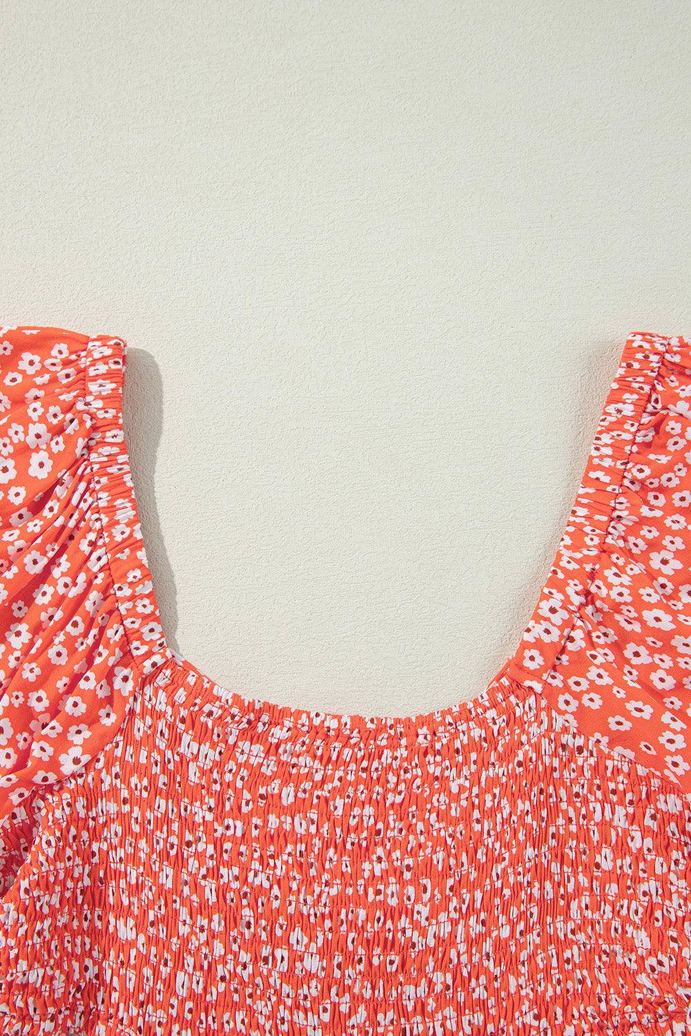 Lange Jurk met Bloemenprint en V-hals - Floral Dresses - Jurkjes.co
