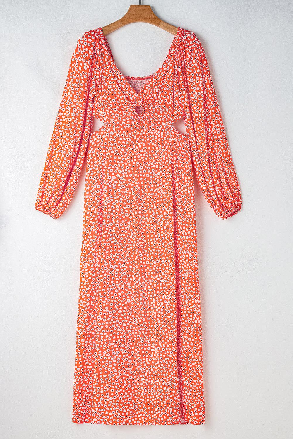 Lange Jurk met Bloemenprint en V-hals - Floral Dresses - Jurkjes.co