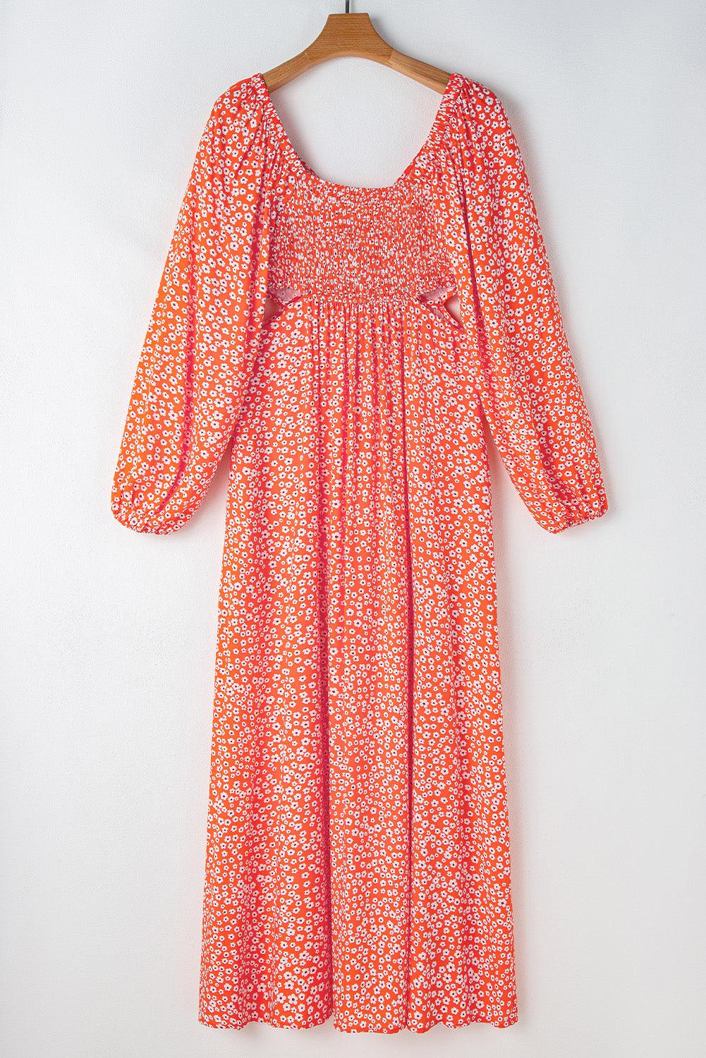 Lange Jurk met Bloemenprint en V-hals - Floral Dresses - Jurkjes.co