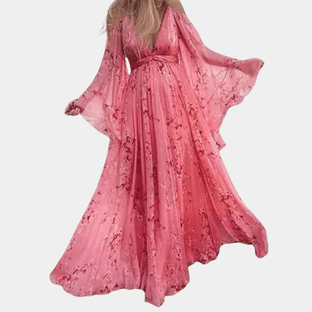 Lange Jurk met Bloemenprint - Women Summer Dress - Jurkjes.co