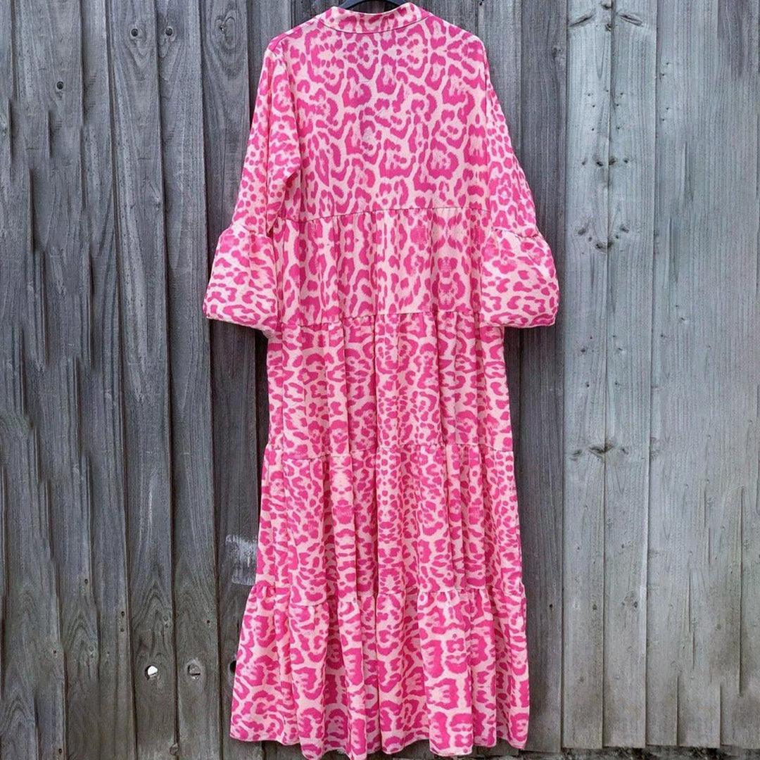 Lange Jurk met Dierenprint - Dresses - Jurkjes.co
